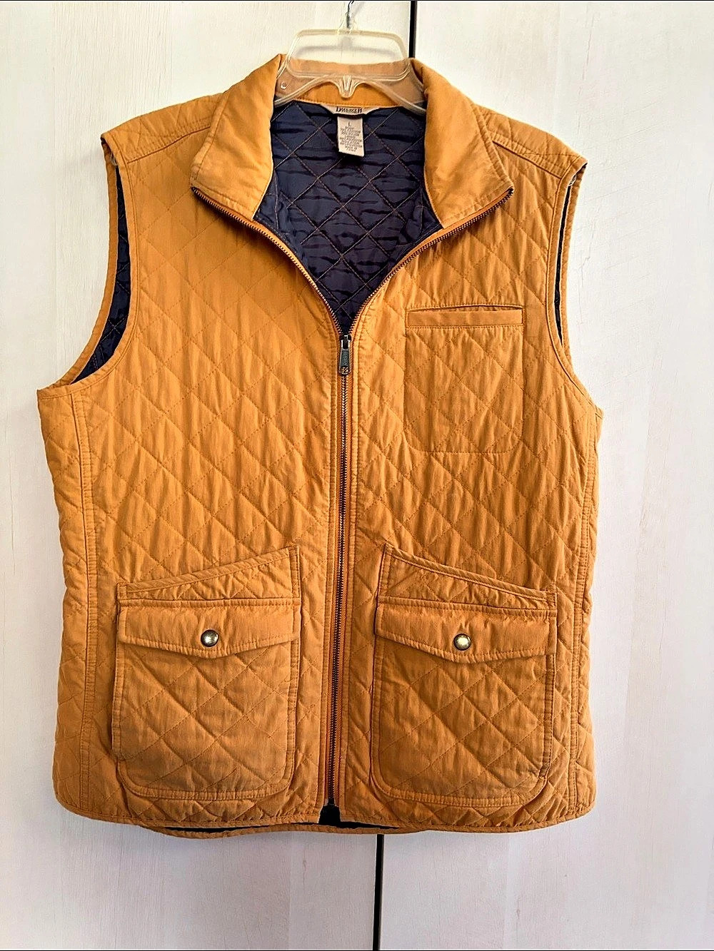 Duluth Trading Quilted Utility Vest in Orange Like New